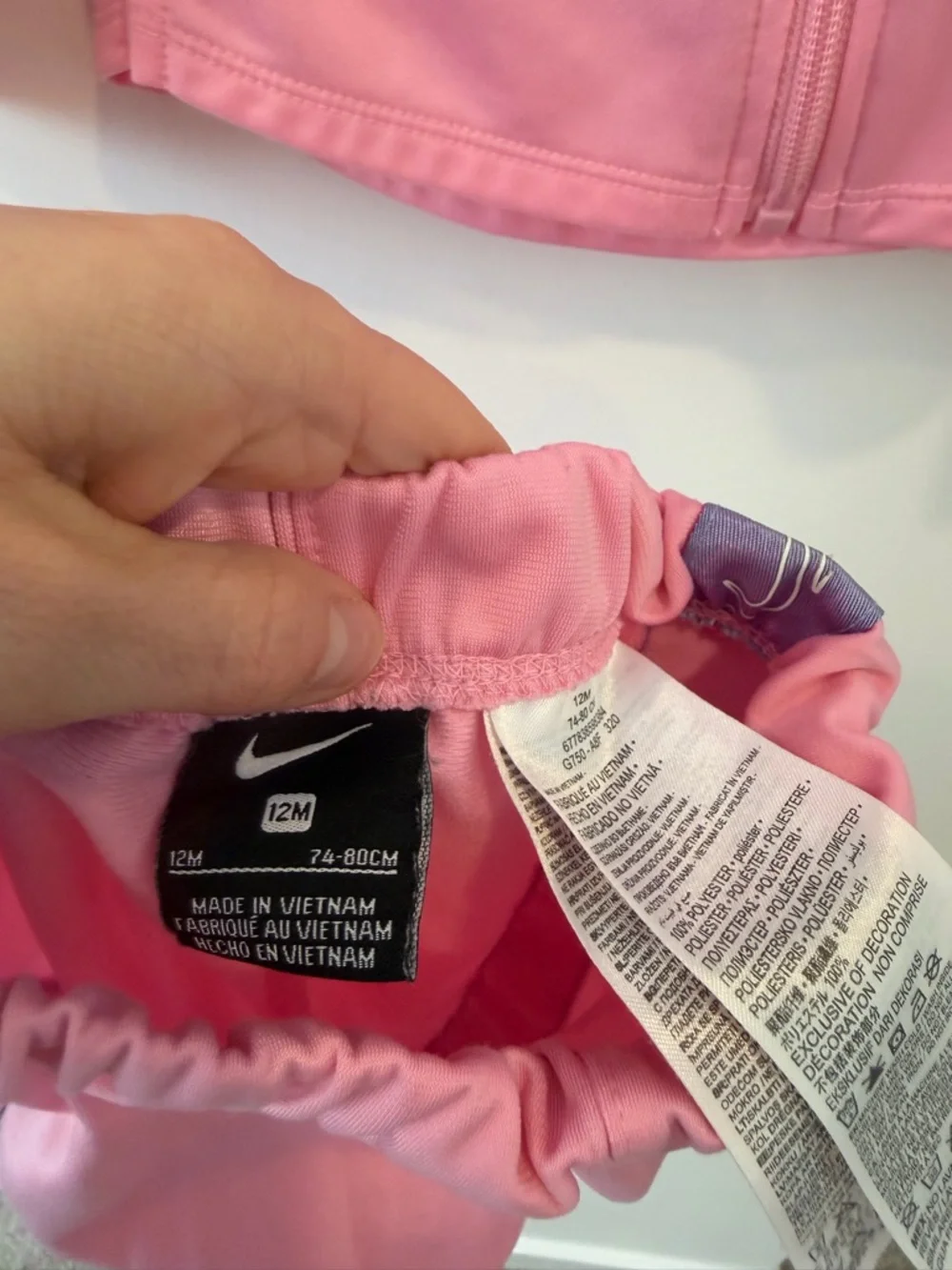 Nike Pink Toddler Zip Jacket and Elastic Waist Pants Set - Picture 3 of 4